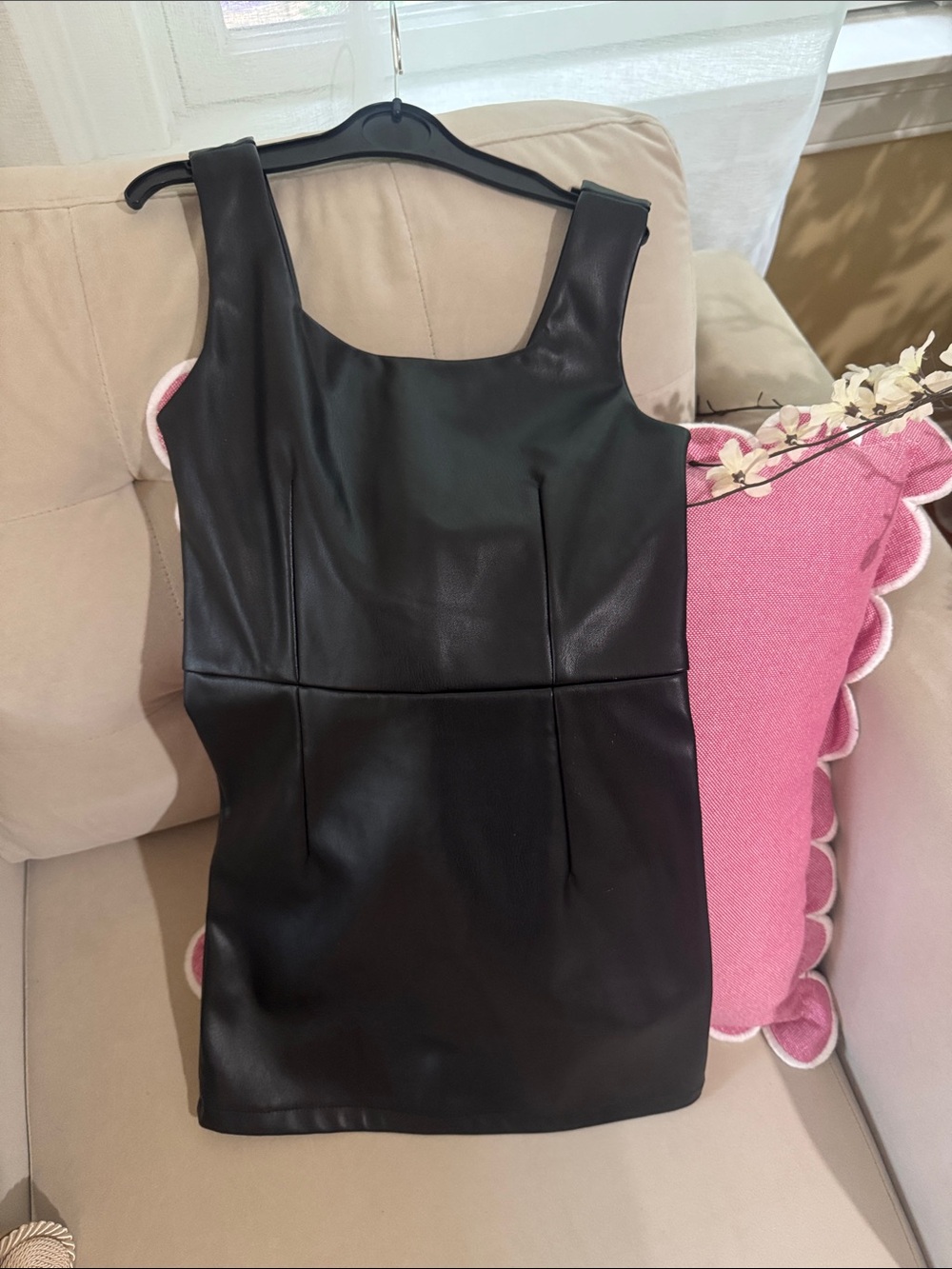 Primark Girls Black Faux Leather Sleeveless dress